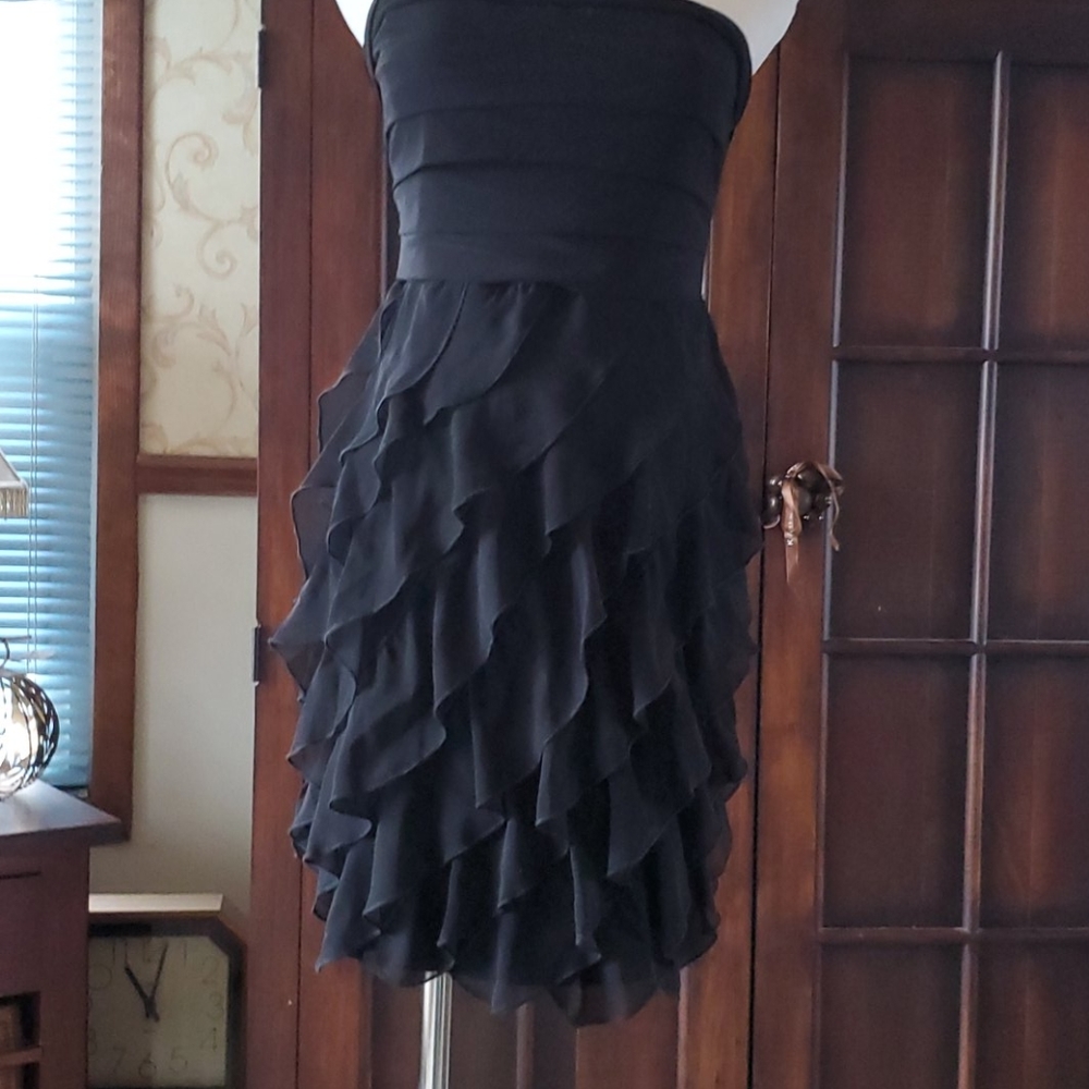 Black strapless dress